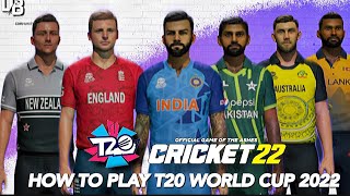 Cricket 22 • How to play T20 World Cup 2022 with Stadiums & Updated Kits • Cricket 22 Tutorial screenshot 5