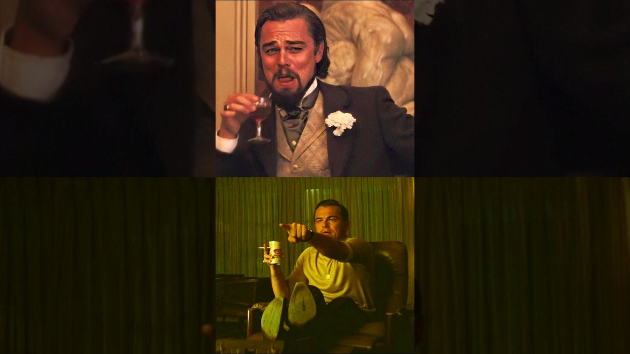 All Leonardo Dicaprio movie meme pointing django face laughing