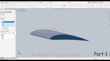 PART 1 || Model rc plane wing for 3d printed plane in SolidWorks|| KickStartDiyPi ||
