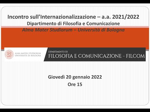 Incontro sull&rsquo;internazionalizzazione - a.a. 2021-2022