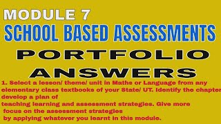 Module 7 Portfolio English Activity Answers School Based Assessment Nishtha Training