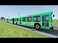 LONG BUS, SCHOOL BUS, TRUCKS Vs MASSIVE SPEED BUMPS - BeamNG.Drive