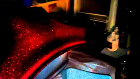 Sunburst Red Flake over black base coat