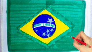 Brasil National Flag Drawing | FIFA World Cup 2026 Supporter Drawing 🎨⚽