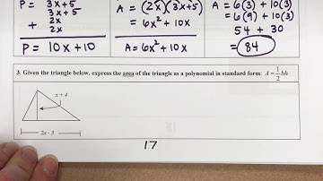 Geometry application to a triangle with polynomials
