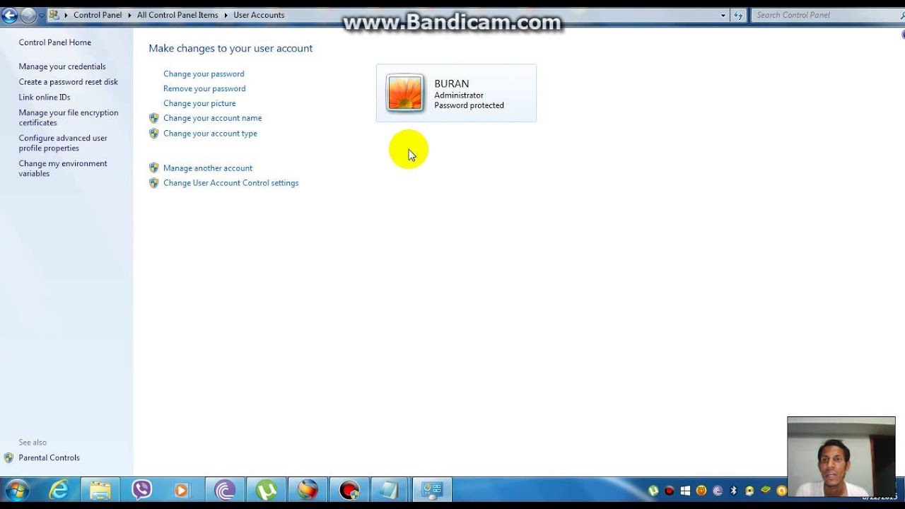 how to change computer password