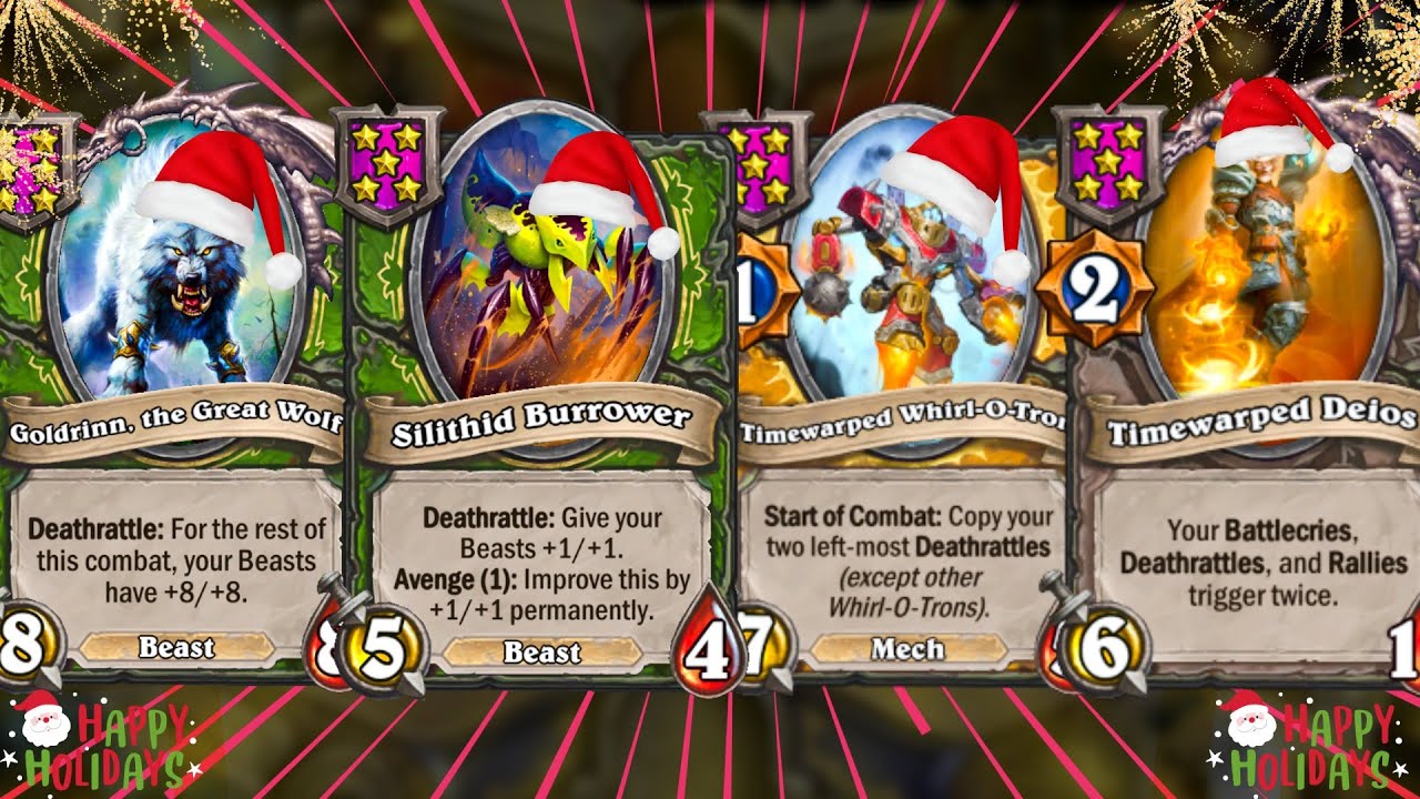 Goldrin Burrower Whirl-o-tron Deios comp!!!! | Hearthstone Battlegrounds