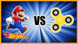 MARIO HOT WHEELS vs FIDGET SPINNERS - BATTLE!!!! screenshot 5