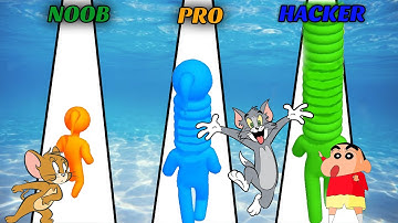 NOOB vs PRO vs HACKER |  In Long Neck Run | With Tom And Jerry | Clone Locker Gamer
