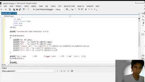 Program Data Mahasiswa menggunakan Struct Array pada C