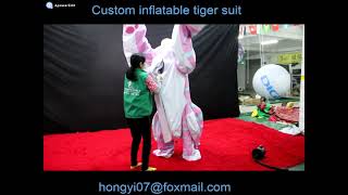 How to inflate #Hongyi inflatable tiger suit？