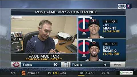 Twins' Molitor on bizarre turns in win over Tigers