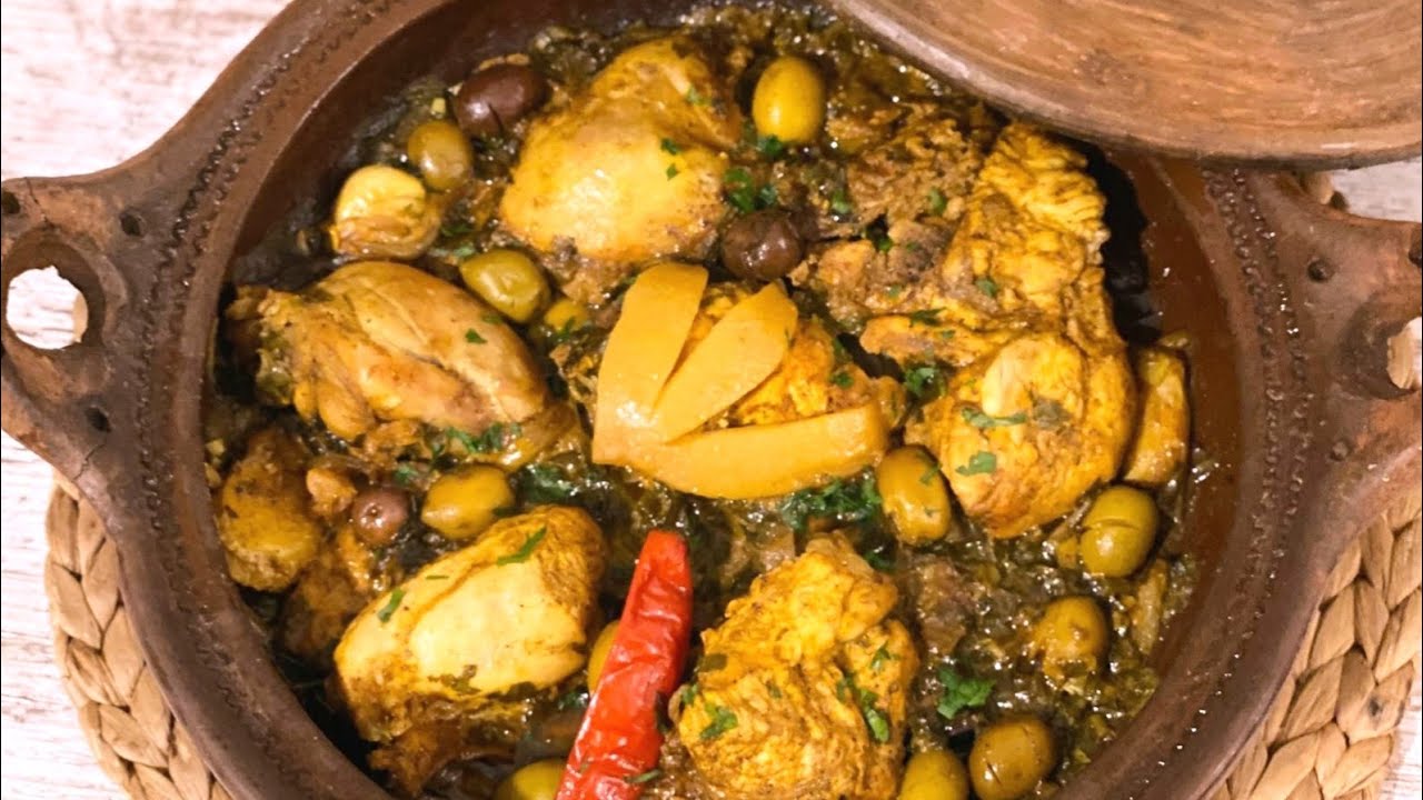 Tajín de pollo con aceitunas - Recetas Árabes