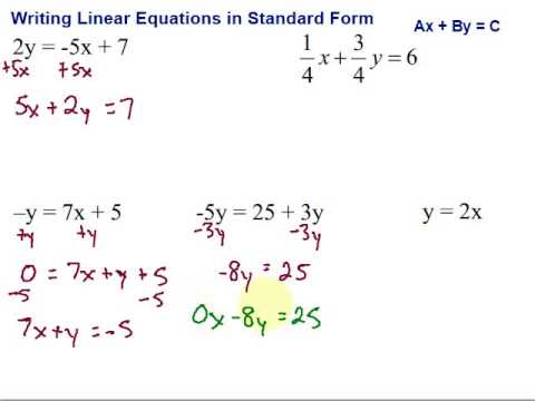 standard form equation