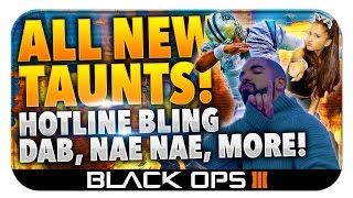 BO3: ALL NEW GESTURES! HOTLINE BLING, NAE NAE, DAB, & MORE ★ (Black Ops 3: New Taunts/Gesture DLC)