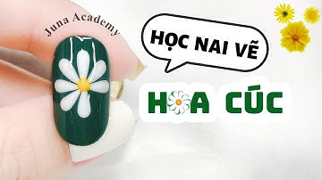 Học nail vẽ hoa cúc - Vẽ hoa cúc nail đều cánh đơn giản