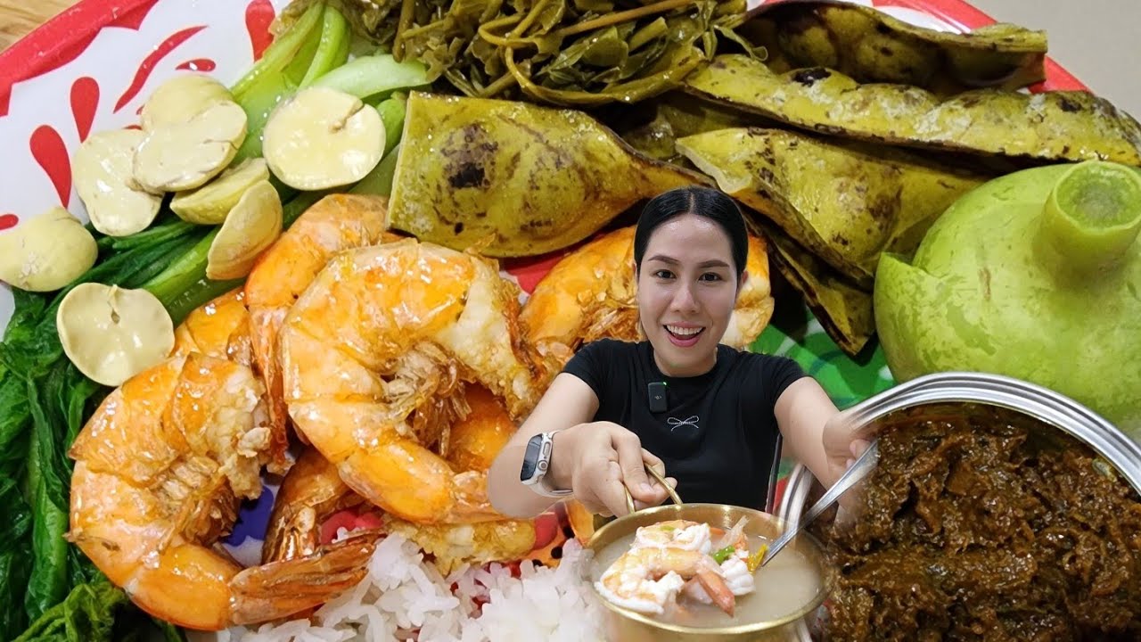 ลูกประดองกรอบและมันมาก กินกับข้าวคลุกกะปิคั่วสุกค่ะ