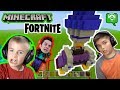 Minecraft Fortnite BATTLE BUS Build Challenge with HobbyKids