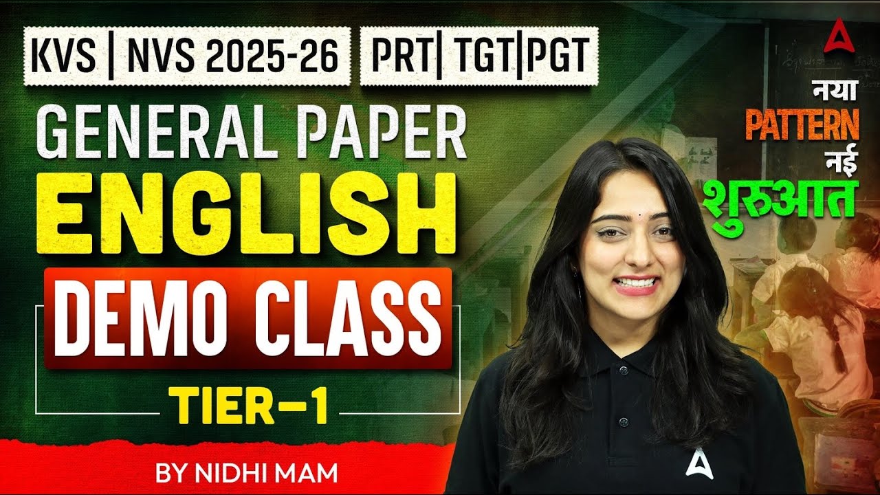KVS NVS 2025-26 General Paper ENGLISH DEMO CLASS | PRT TGT PGT Tier-1 | By Nidhi Ma'am