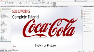 Famous Solidworks Tutorial | Sketch picture in Solidworks | Coca-Cola logo | SOLIDWORKS Beginner Tutorial Wealth