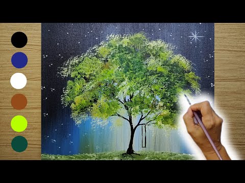 Beautiful Simple Tree Painting Ideas for Beginners, Easy Tree Painting –