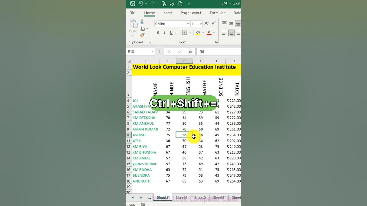 How to use excel row column insert delete 