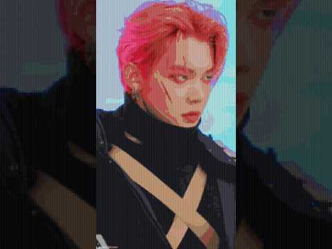 Yeonjun TXT — pink hair & maximum charisma!  #txt #yeonjun #crossstitch #kpop #shorts #kpopart