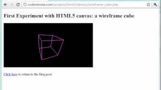 HTML5 Experiment: Wireframe Cube