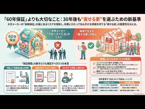 「60年保証」より「60年直せる家」？大手ハウスメーカーの長期保証で本当に確認したいこと