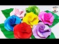 【折り紙】バラの花と葉　立体的な「ツイストローズ」　Origami Twisted Rose【音声解説あり】 / ばぁばの折り紙