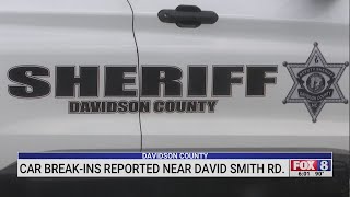Car break-ins reported in Davidson County
