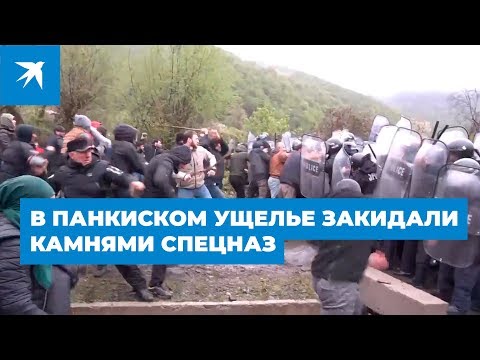 В Панкисском ущелье в Грузии закидали камнями спецназ