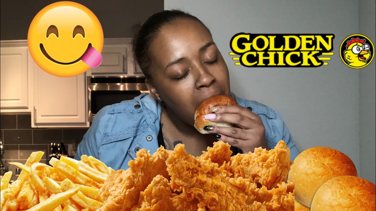 GOLDEN CHICK MUKBANG SPICY CHICKEN TENDERS! ASMR! YouTube