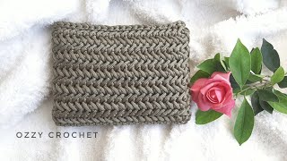 كروشيه بورتفيه بغرزة عضم الرنجة _ herring  bone  stitch  _ Ozzy Crochet