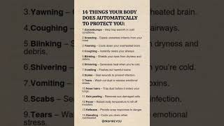 14 THINGS YOUR BODY DOES AUTOMATICALLY TO PROTECT YOU ✨💪 #humanbody #healthtips #biologyfacts