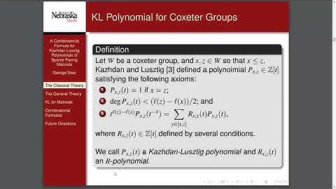 GOCC 8/12/20 "...Kazhdan-Lusztig Polynomials..." by George Nasr (University of Nebraska-Lincoln)