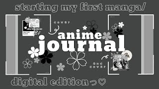 starting my first anime journal 🍡 cover 🍜 manga spread 🍤 end cover + jazz music screenshot 5