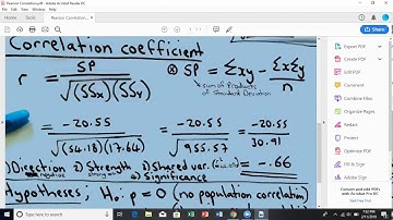 How to manually calculate and describe r (correlation coefficient)