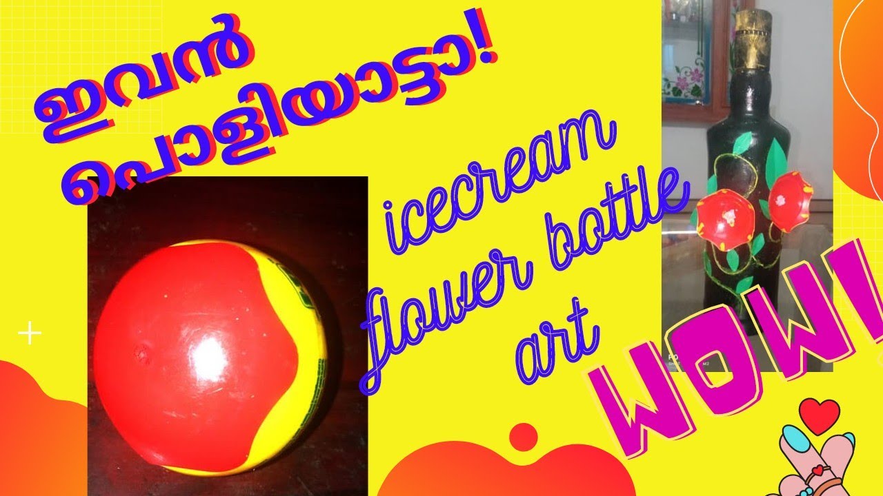 DIY/Bottle art using icecream ballcap 