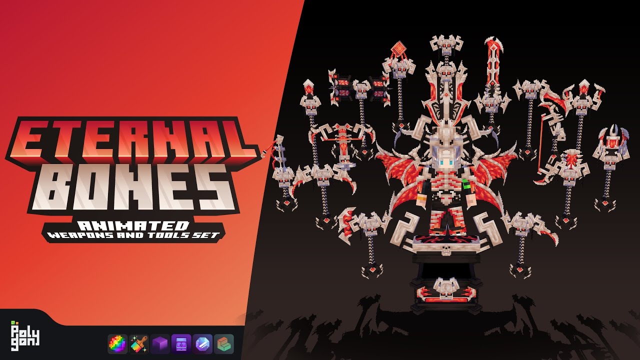 Eternal Bones Animated Weapons and Tools Set (64x) - MCModels
