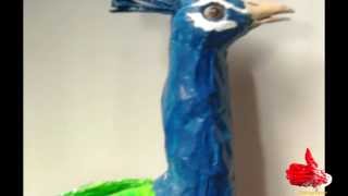 Pavo Real de papel con caja para guardarlo Pavo Real de papel con caja para guardarlo