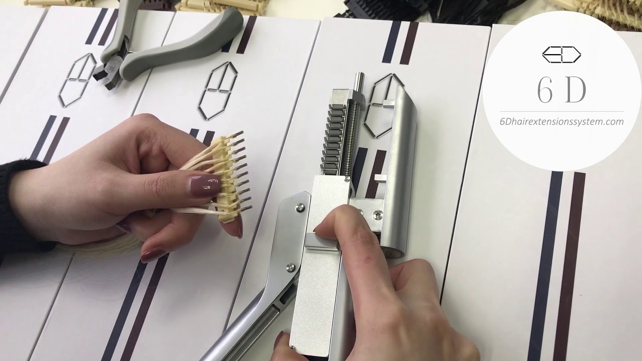 6D Hair Extensions How To Put Plastic Comb Into The Machine YouTube