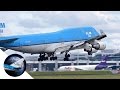 KLM Boeing 747 &quot;Parimaribo&quot; landing at Schiphol Airport