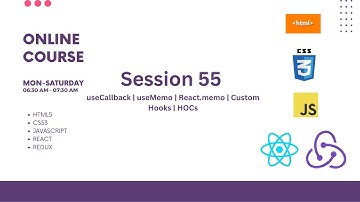 Web Development Training in Telugu | useCallback | useMemo | memo | Custom Hooks | HOC |  Session 55