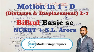 Ch-3|Lec-1|Motion in one dimension|NCERT+S.L. Arora|Distance & Displacement|Bilkul Basic se...