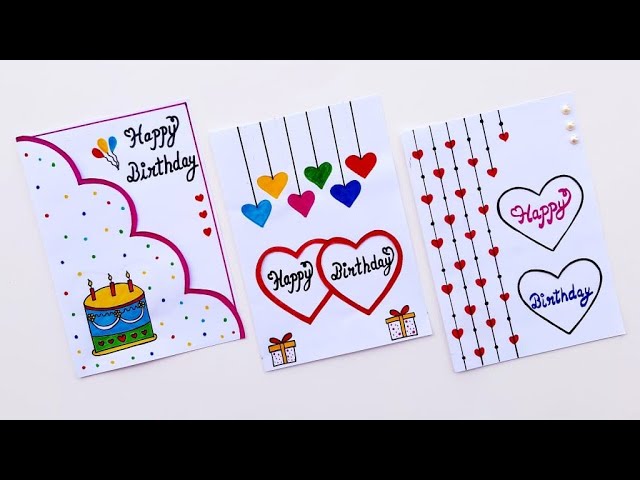 Last minute Easy White Paper Birthday Card Ideas