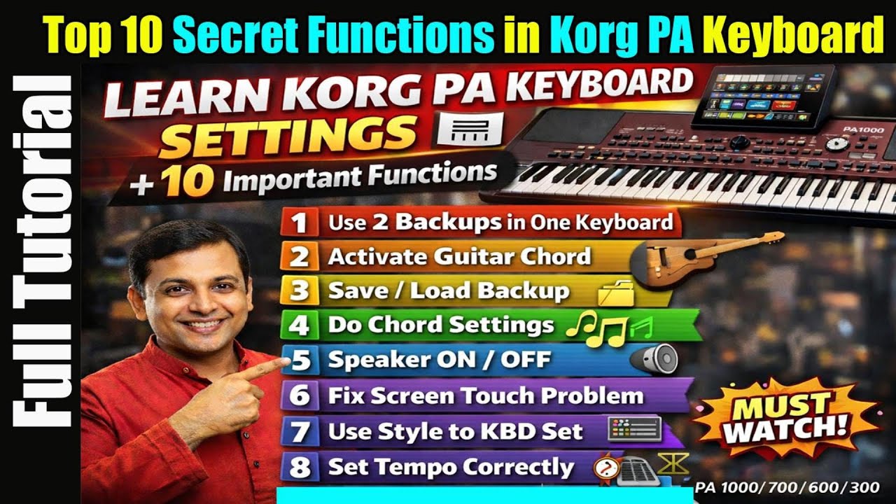 Korg PA Keyboard Settings  10 Important Functions  PA1000  PA700  PA600  PA300