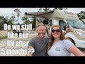 LIVE from Gulf Shores! Do we still like our RV after 5 months? And what is her name??