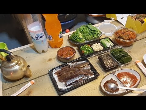 산골 눈왔다 찬바람 과메기 치킨을  아들이 사옴 <strong>겨울밤</strong> 도깨비 이야기
