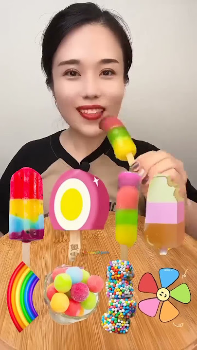 Juicy Ice Cream Pops Eating Challenge | #asmr #food #shorts